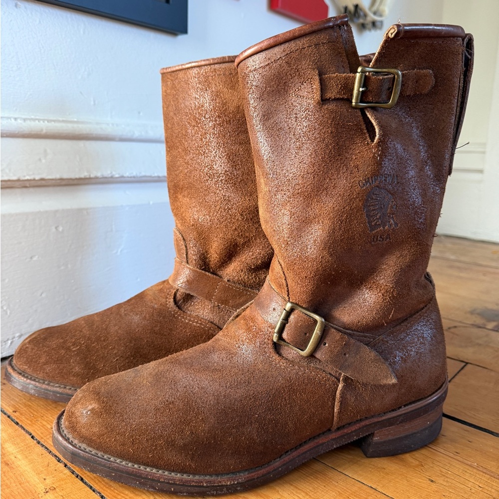 Chippewa Brown Leather Engineer Men's Boots